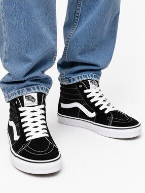 Vans Sk8-Hi Black & White High Top Skate Sneakers Men's 11